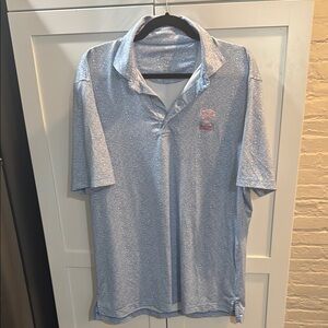 Men's Johnnie O Blue and Pink Golf Polo Shirt in size L